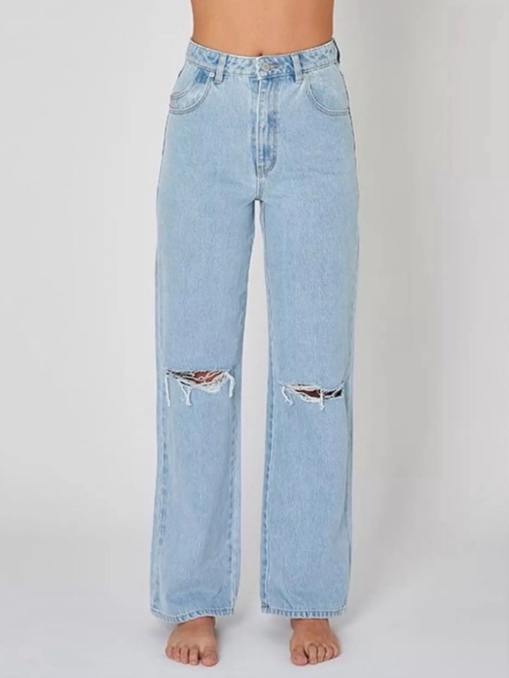 Rolla’s Heidi High Rise Loose Straight Organic Cotton Jeans size 26 Light Blue